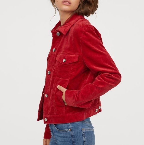 Old Navy Jackets & Blazers - Women's Red Corduroy Trucker Jacket